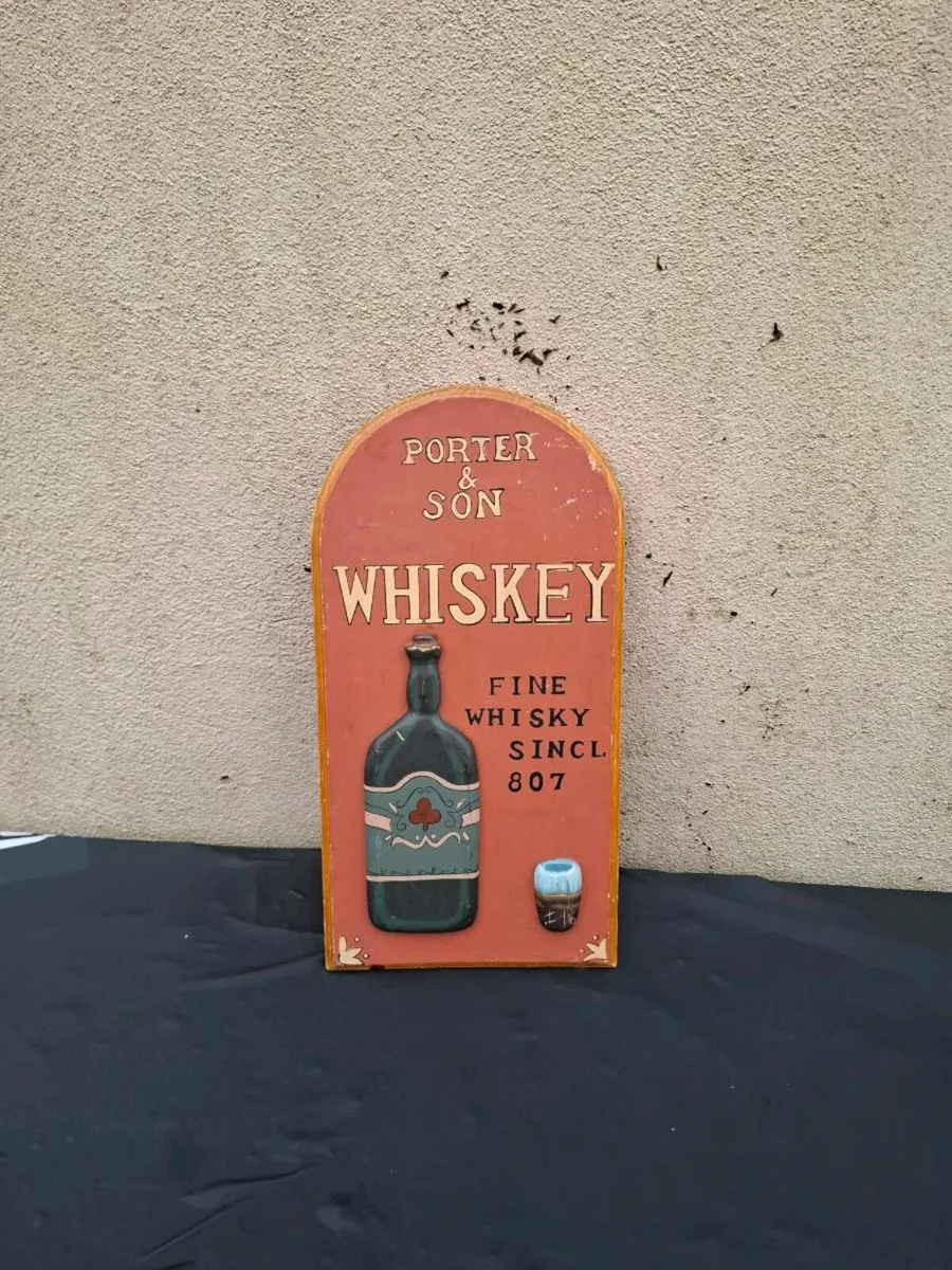 Vintage wood whiskey frame postage possible