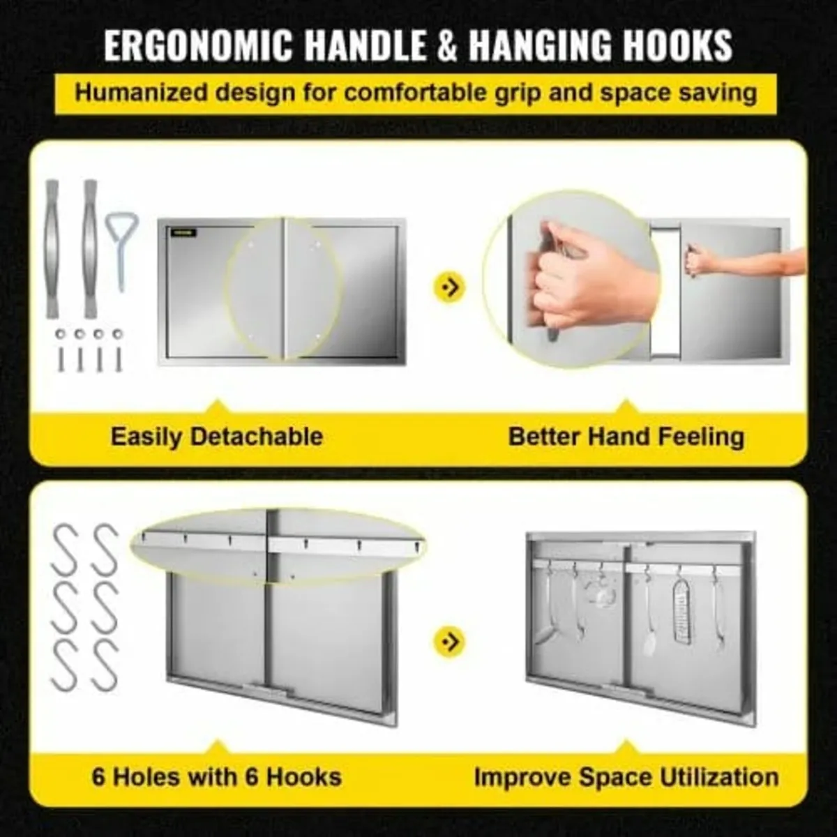 Outdoor Kitchen Doors BBQ Access Door 34.5 x 19 in - Image 2