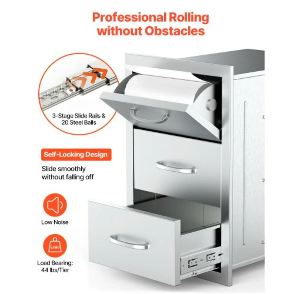 Outdoor Kitchen Drawers, 16.5"W x 29"H x 20.5"D Tr - Image 4