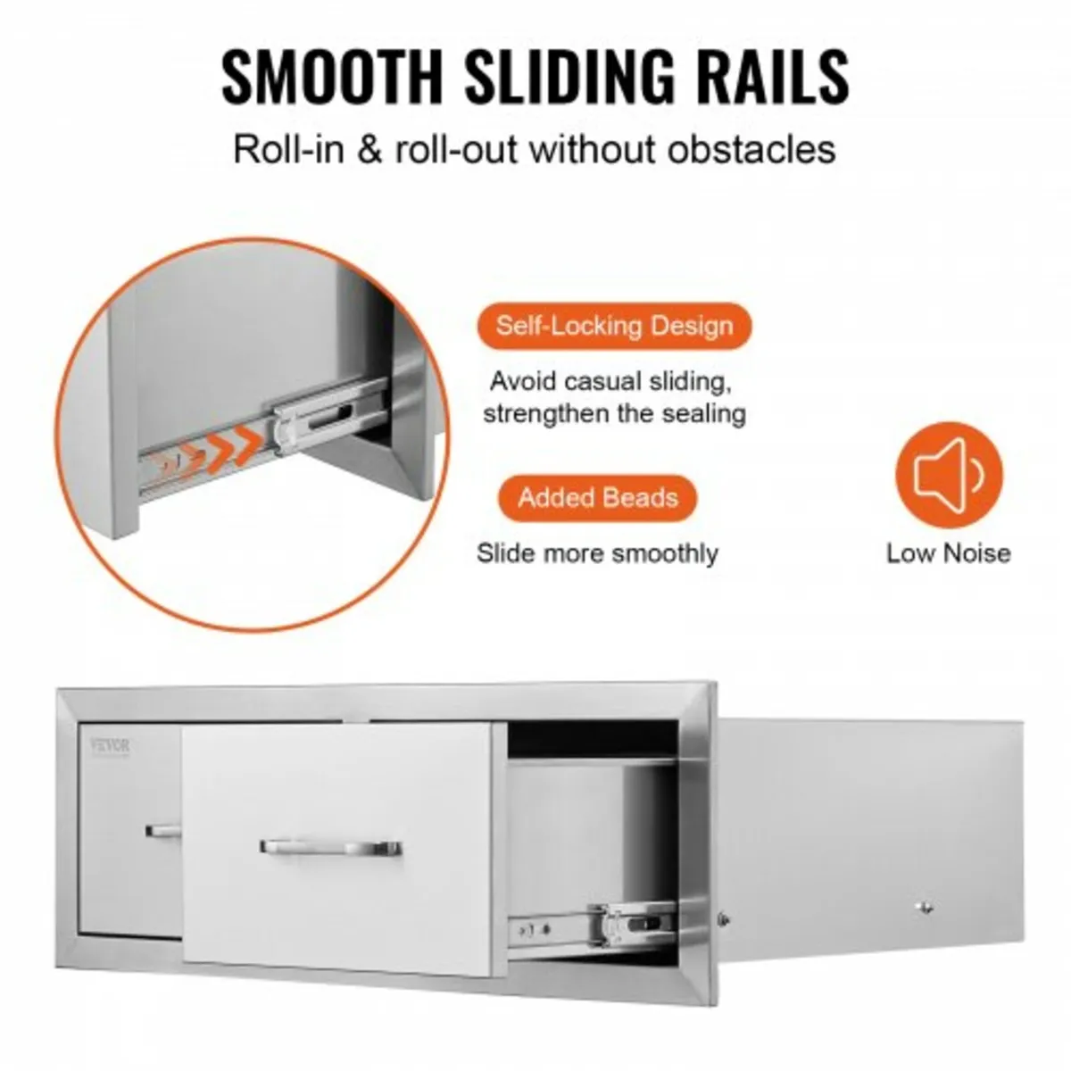 75*25cm Bbq Drawer Double Horizontal Drawers Durab - Image 3