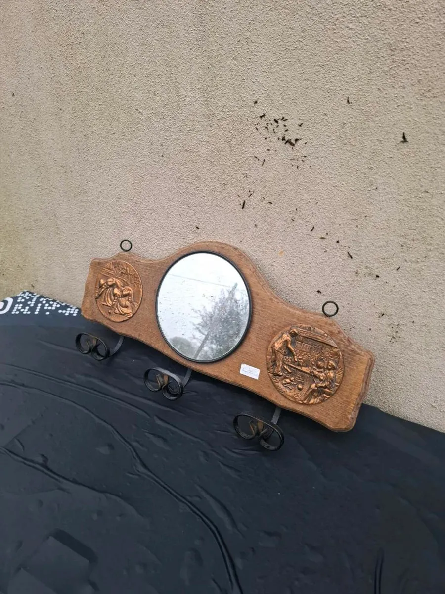 Wood and copper coat holder - Image 1