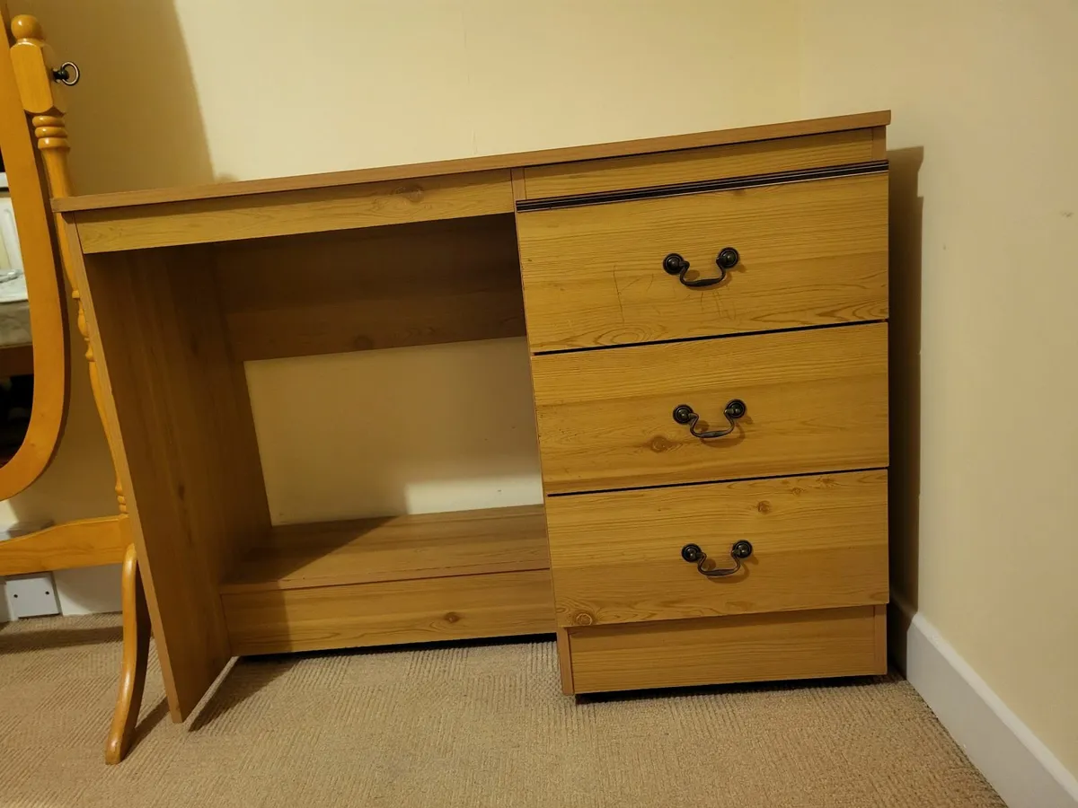 Double bed with mattress . Desk and Bookshelf. - Image 3