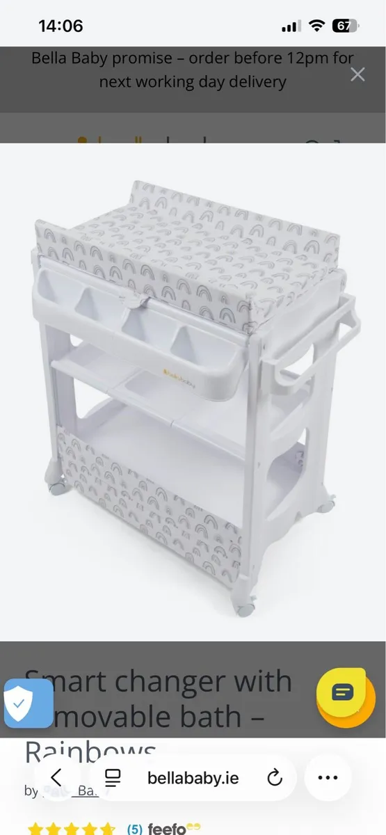 Smart changer with removable bath – Rainbows - Image 1