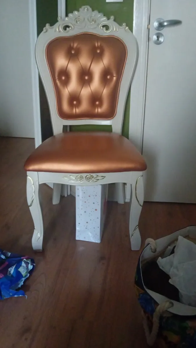 Rust and cream bedroom chairs