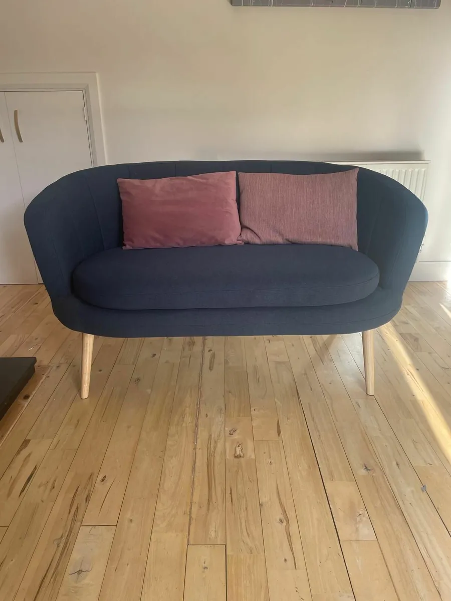 Dark Blue 2 Seater sofa - Image 1