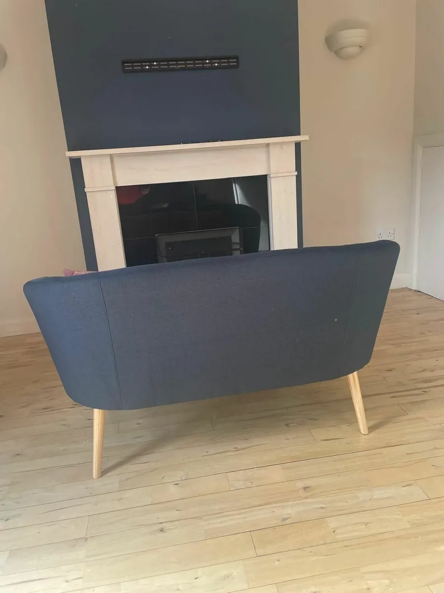 Dark Blue 2 Seater sofa - Image 3