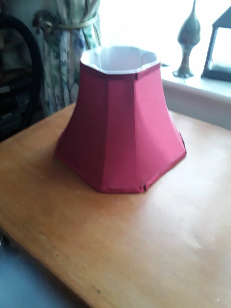 Vintage satin pendants shade deep red - Image 3