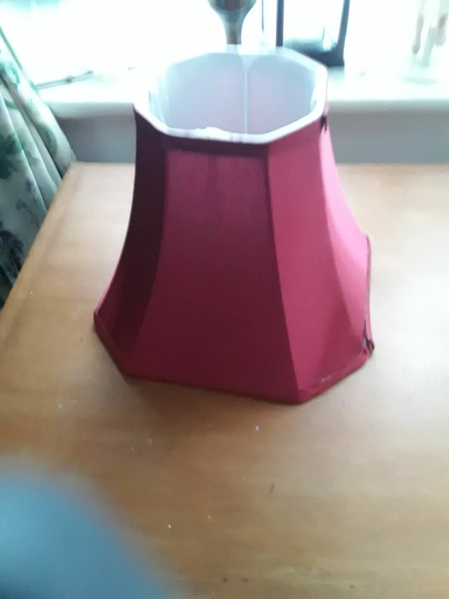 Vintage satin pendants shade deep red - Image 1