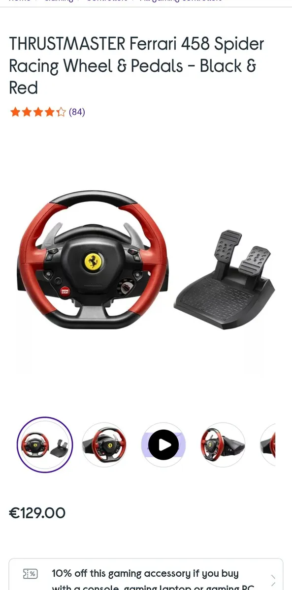 Thrustmaster Ferrari 458 Racing Wheel & Stand - Image 3