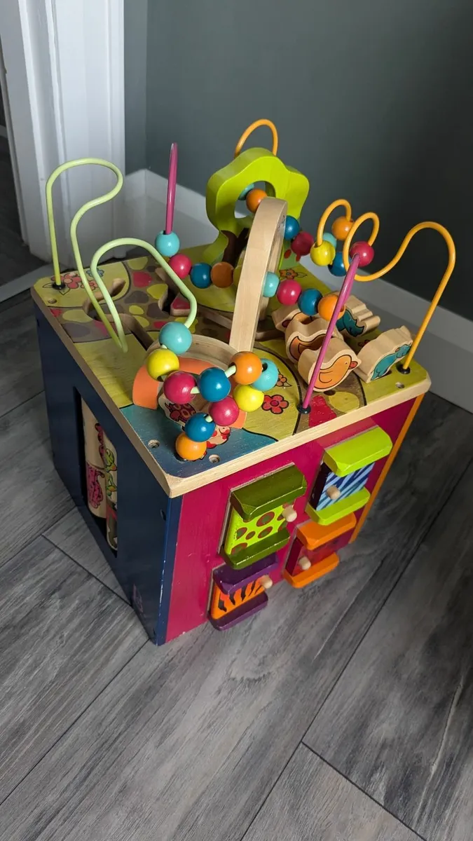 B. toys Zany Zoo Wooden Activity Cube Assortment