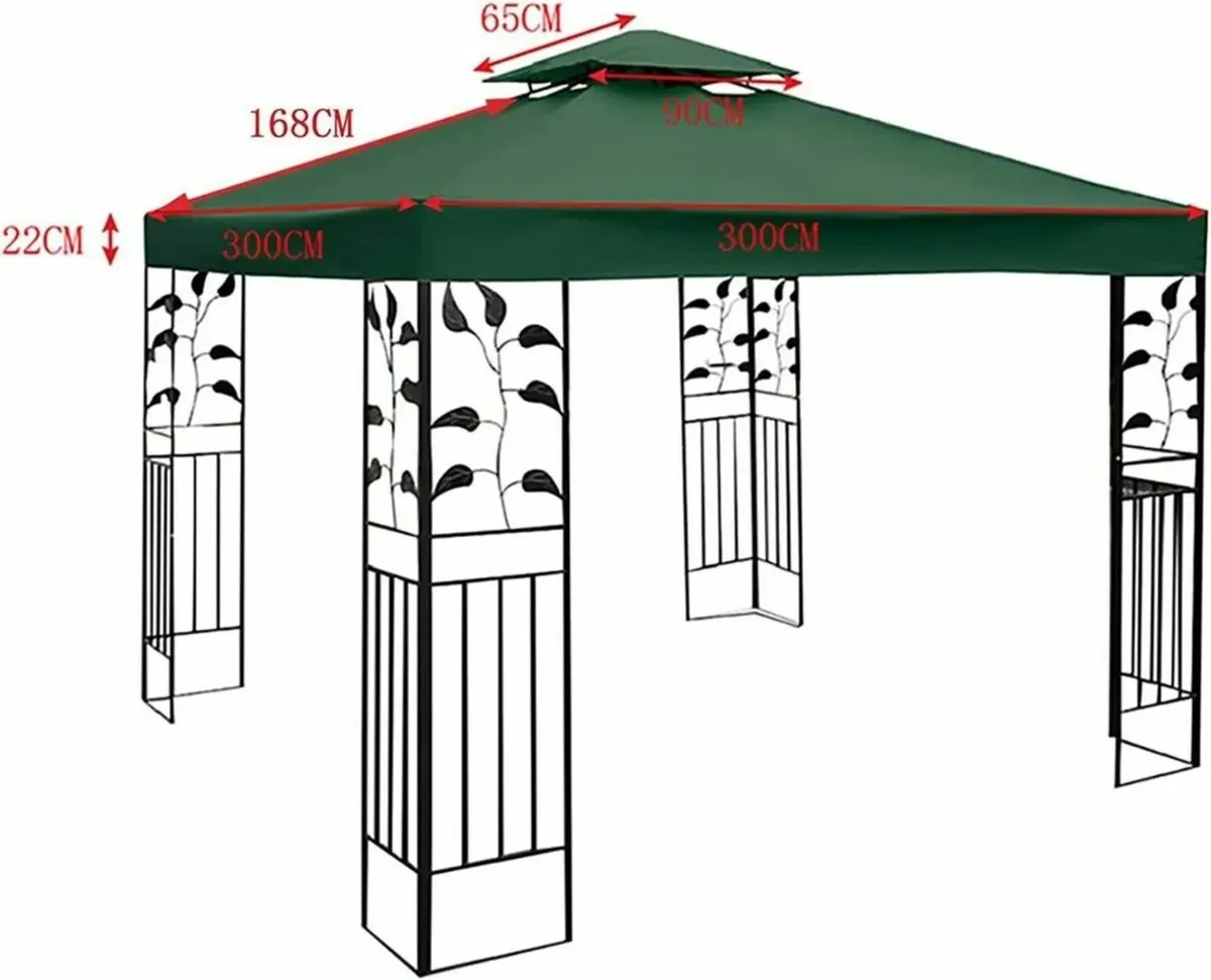 3x3m Gazebo Canopy Replacement Cover - Image 2