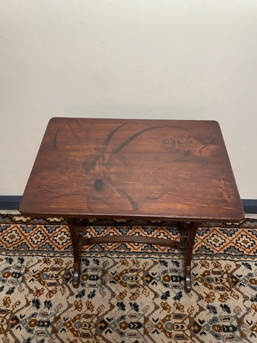 20th Century French Provincial Stained & Veneered Wood Console Table - Image 3