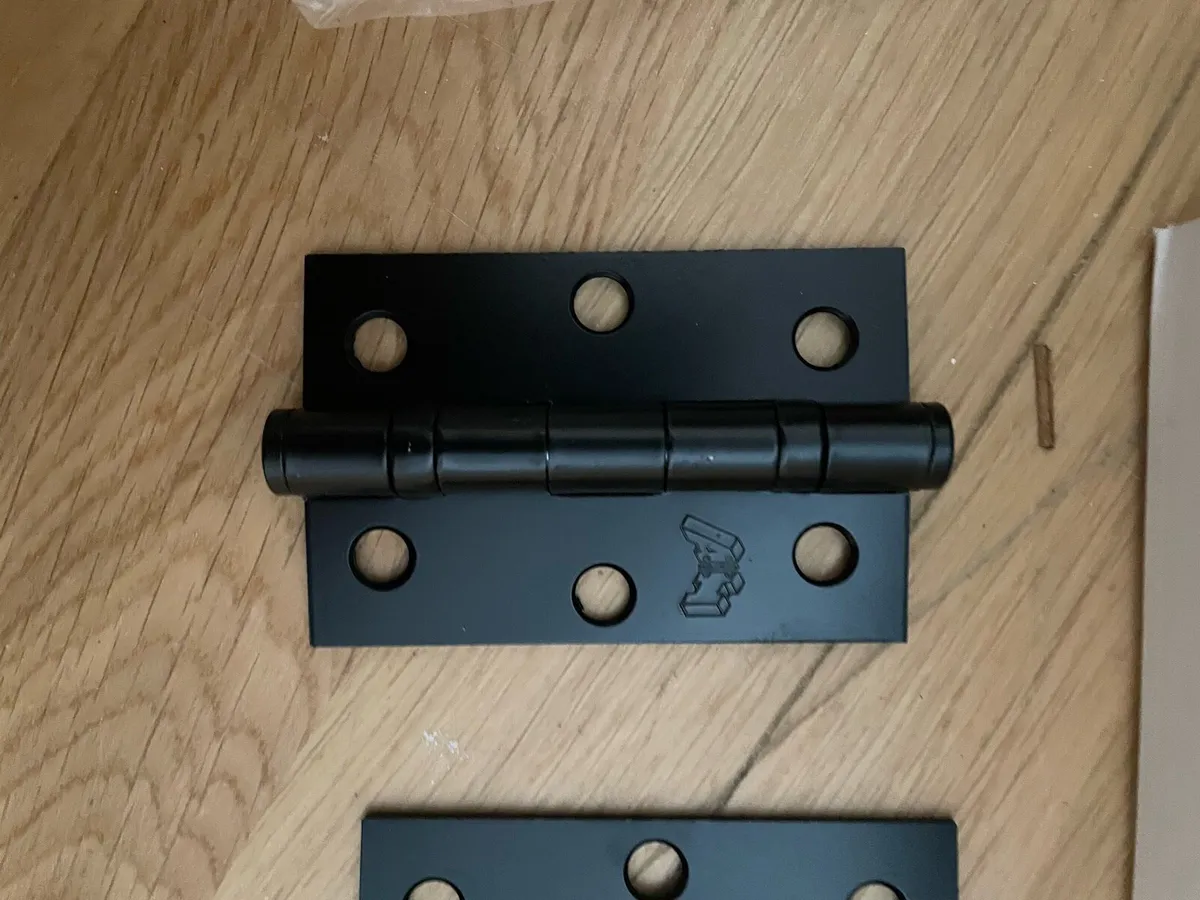 Black Door Hinges (fittings included) - Image 2