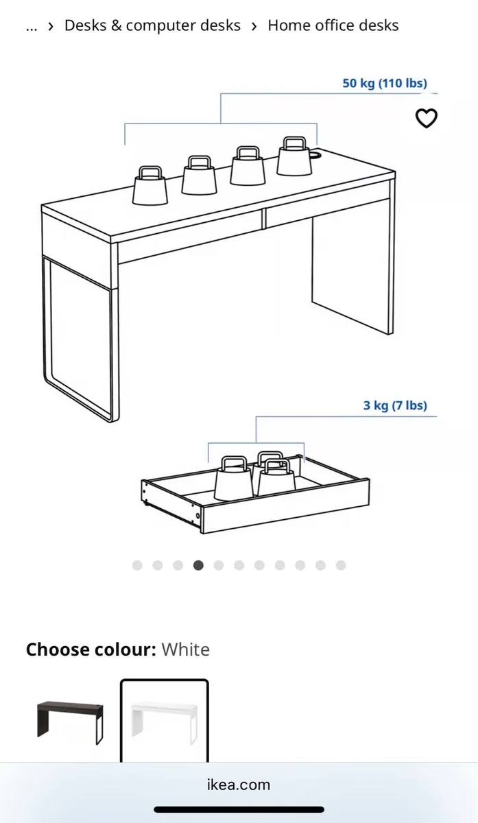 IKEA MICKE Desk 142x50 cm - Image 3