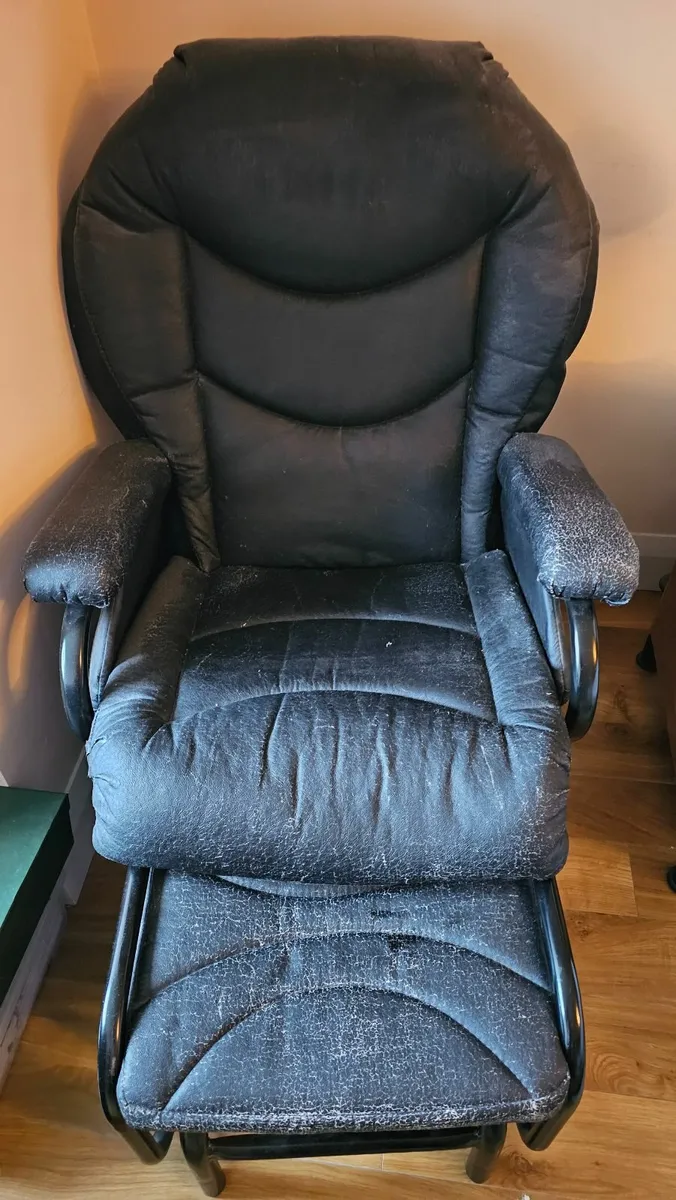 Swivel armchair & footrest - Image 1