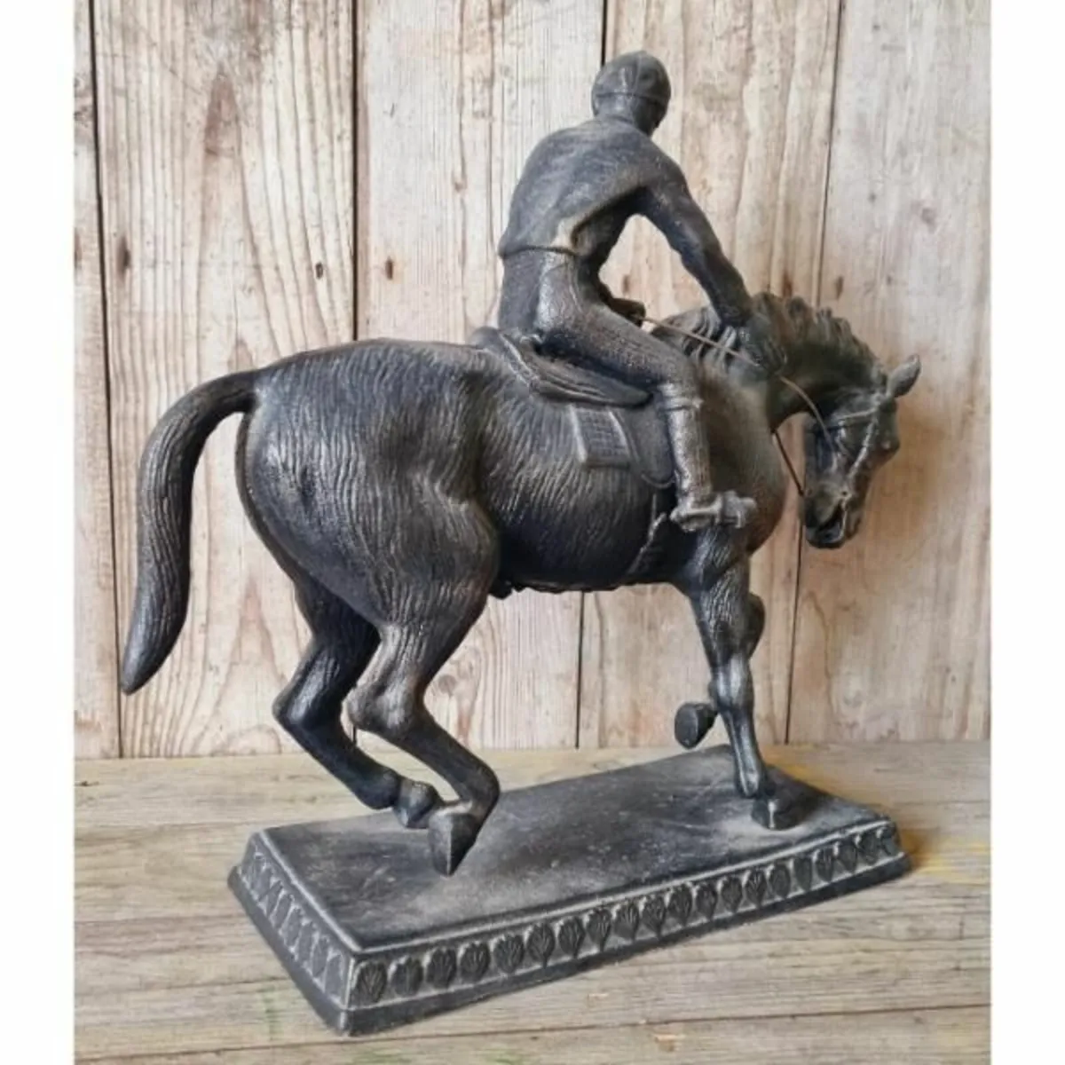 Horse and Jockey Statue Cast Iron H252 - Image 2