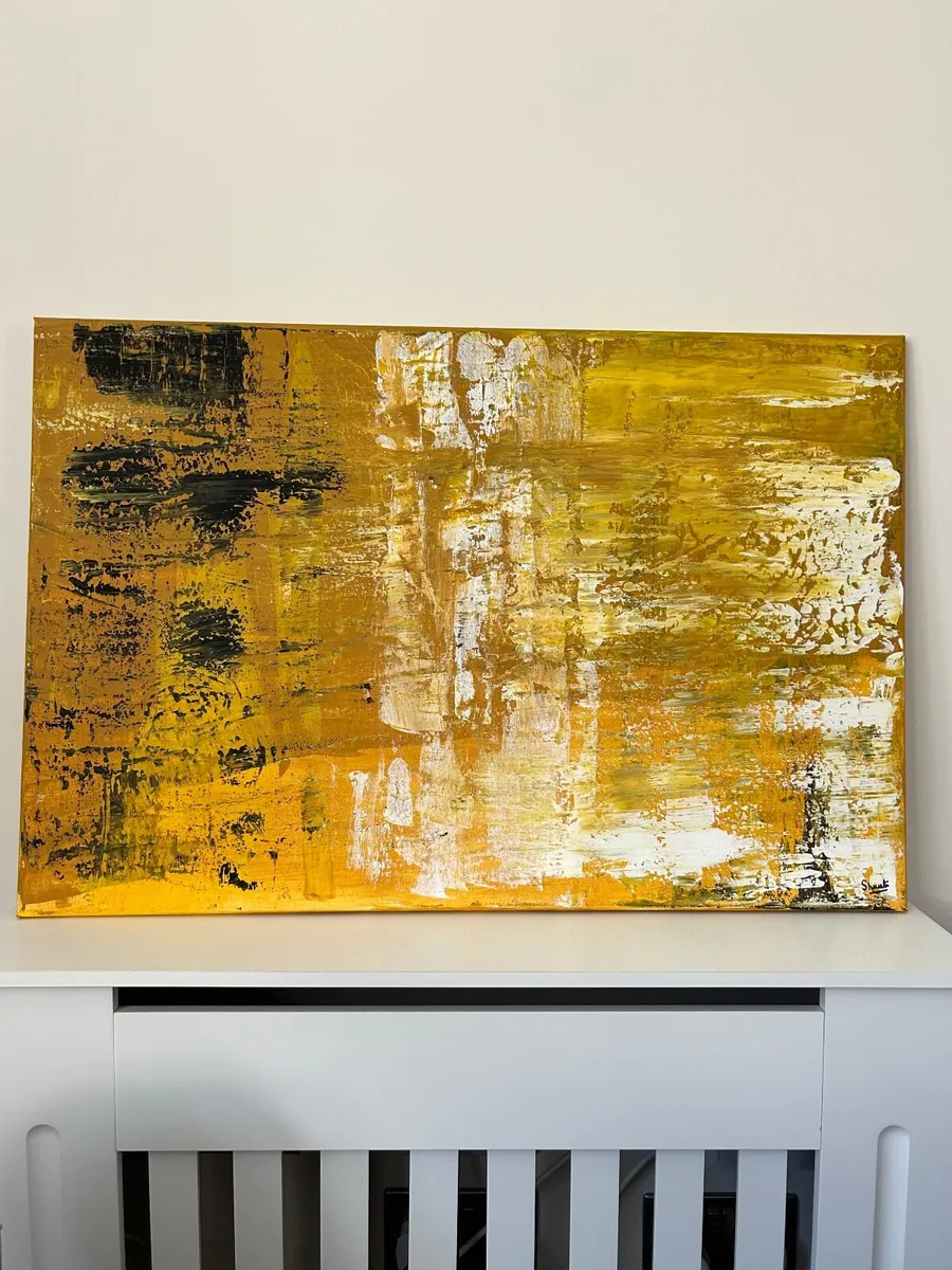 Yellow abstract painting - Image 1