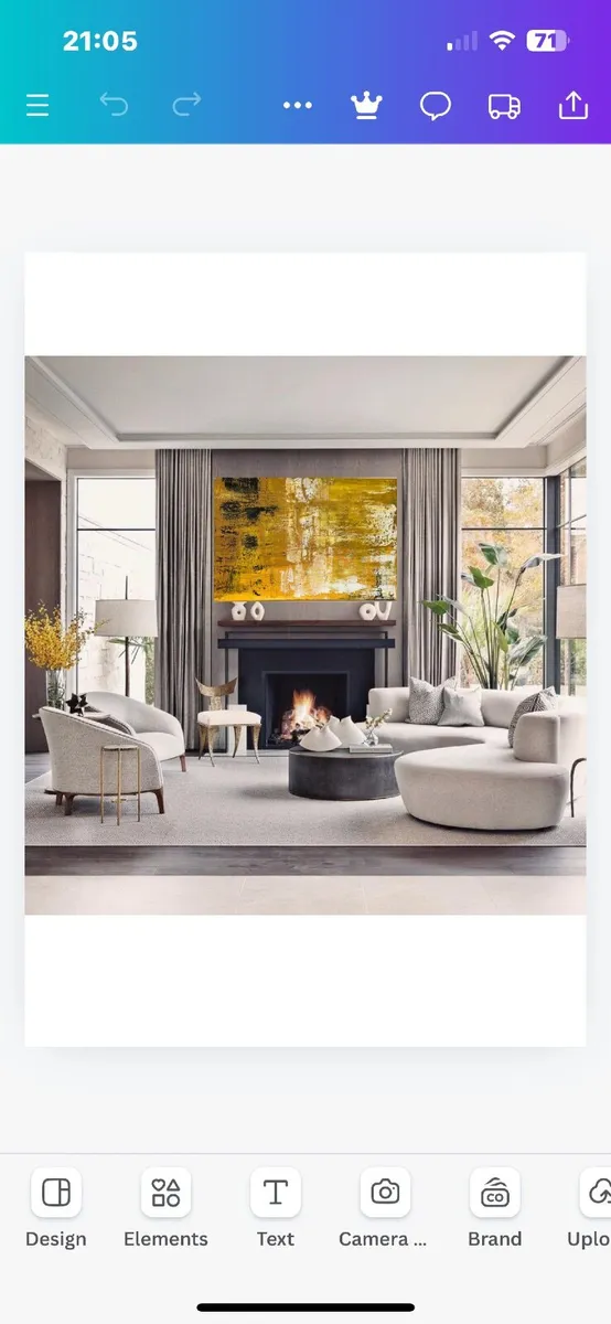 Yellow abstract painting - Image 4