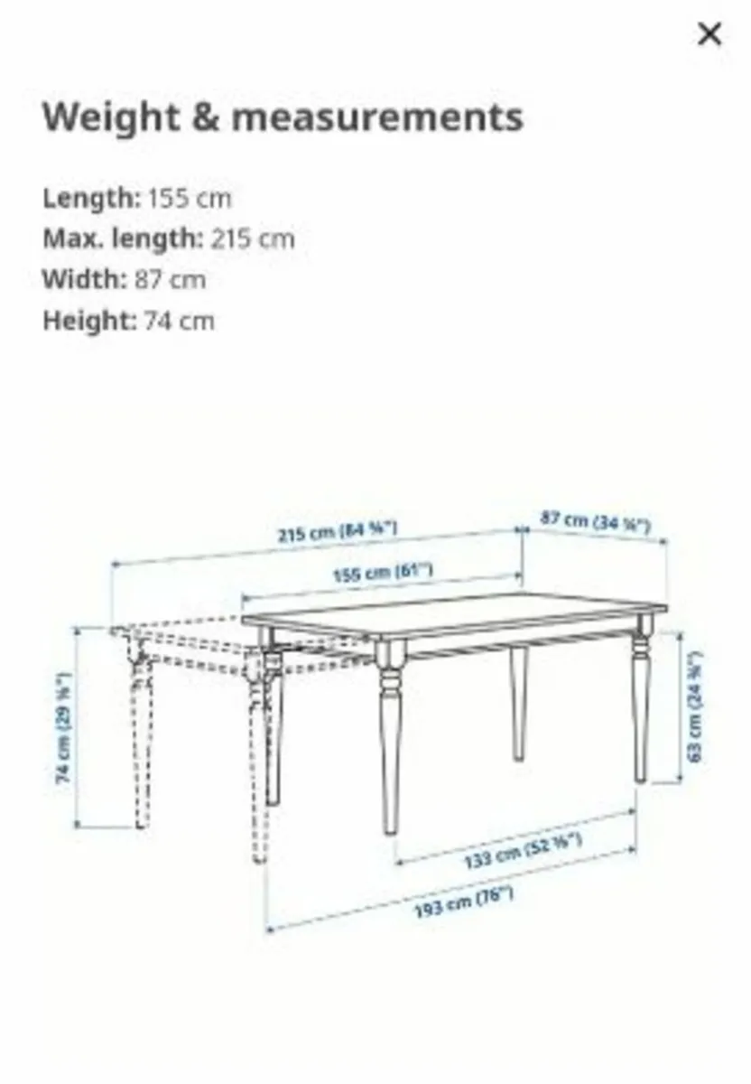 IKEA extendable dining table - Image 2