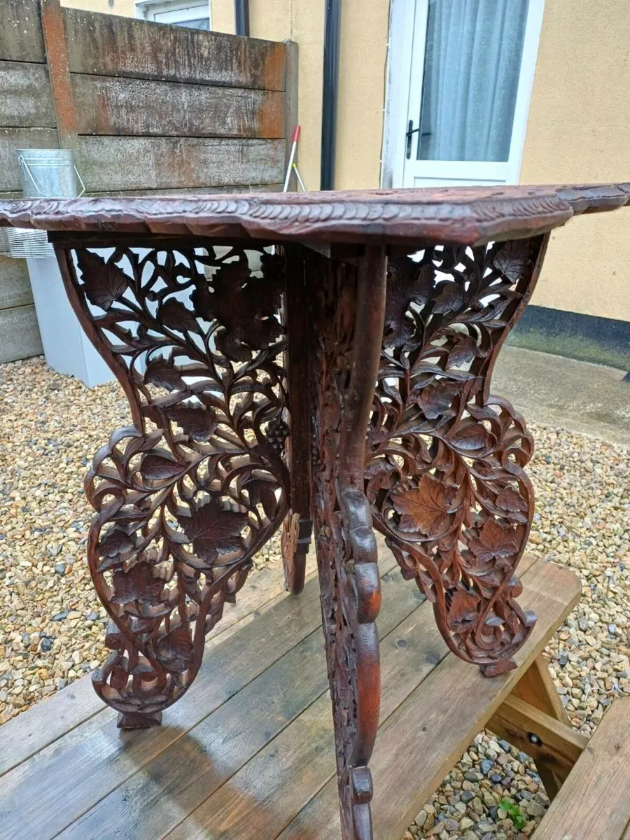 Large Antique Campaign Anglo- Indian Side Table - Image 1
