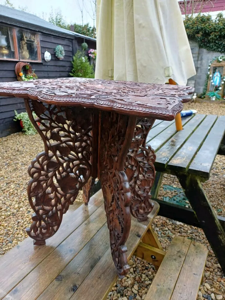 Large Antique Campaign Anglo- Indian Side Table - Image 2