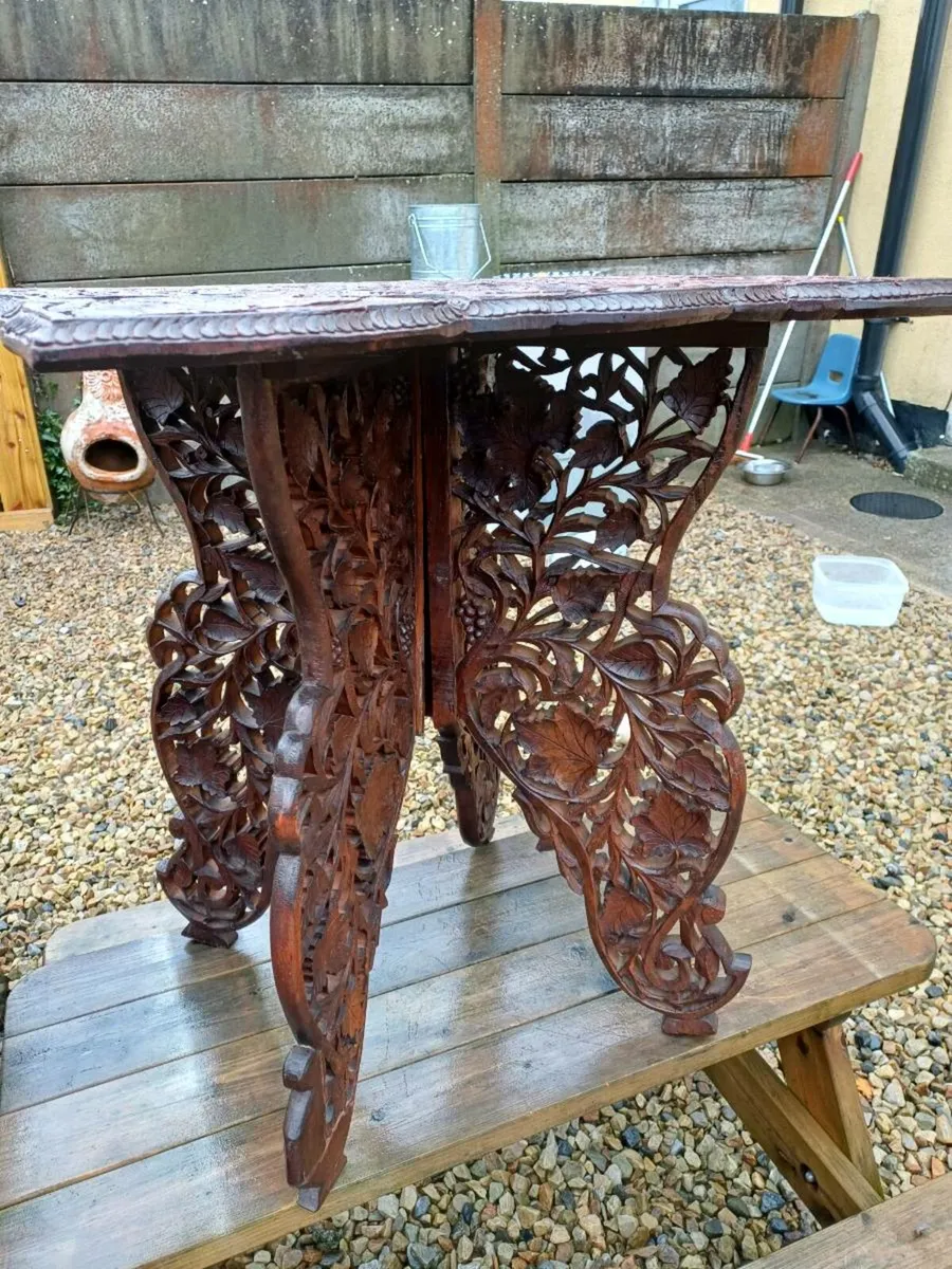 Large Antique Campaign Anglo- Indian Side Table - Image 3