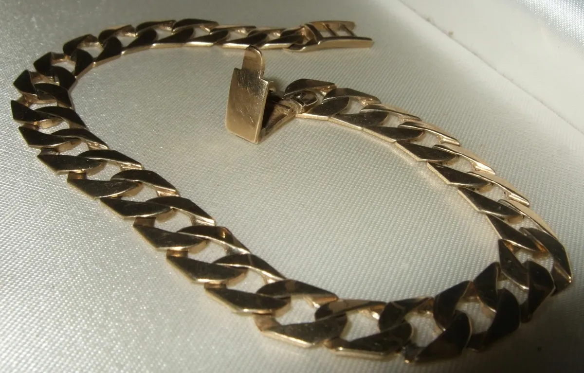 Gentlemans Vintage Hallmarked 9ct Gold Bracelet - Image 3