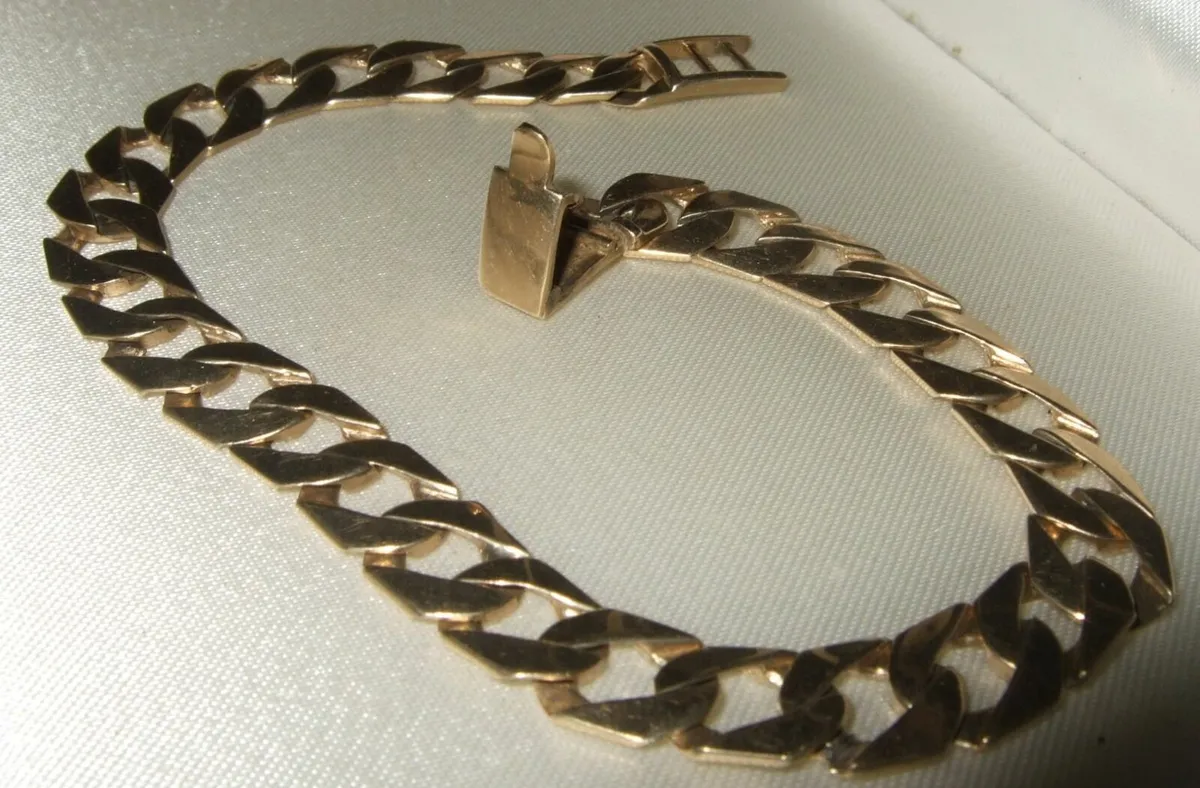 Gentlemans Vintage Hallmarked 9ct Gold Bracelet - Image 4