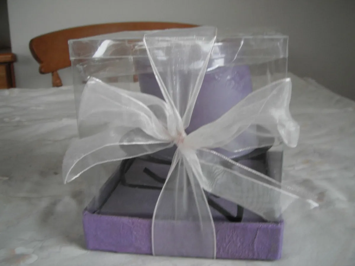 Purple Candle on Wrought Iron Stand for Sale - Image 1