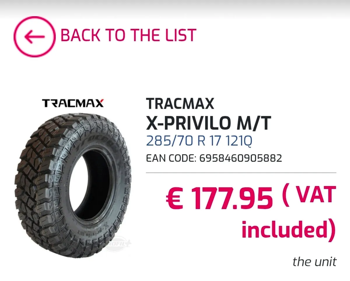 4 brand new tracmax X privilo mtt 285/70/R17 tires - Image 3