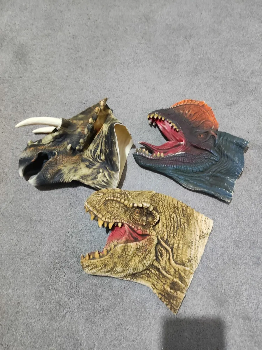 3 soft Dinosaur hand puppets.