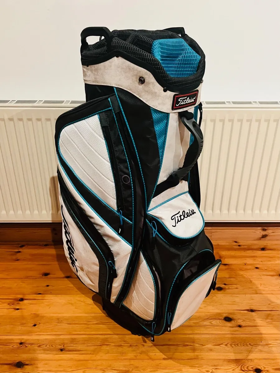 Titleist Cart Bag – White/Black/Blue - Image 2