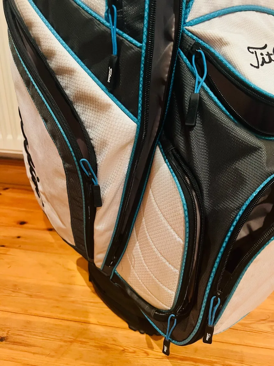 Titleist Cart Bag – White/Black/Blue - Image 4