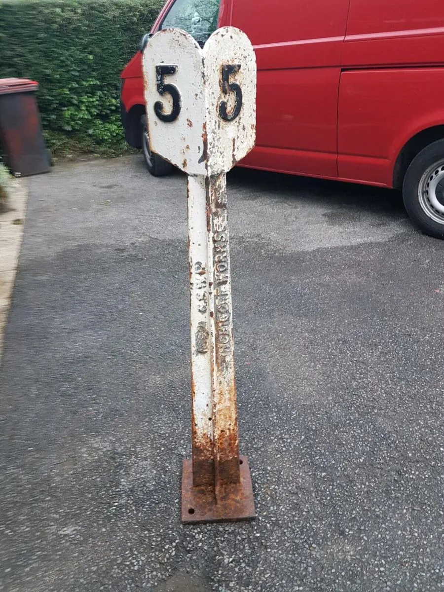 Old railway line marker - Image 1