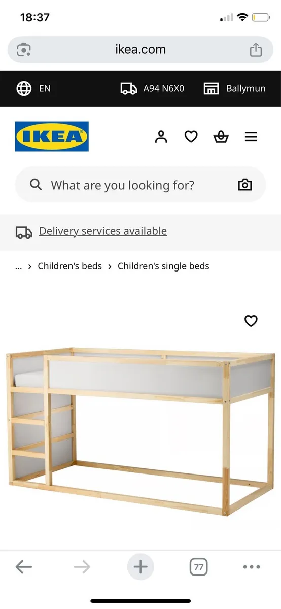 Single bed/ single Bunk bed Kura IKEA - Image 2