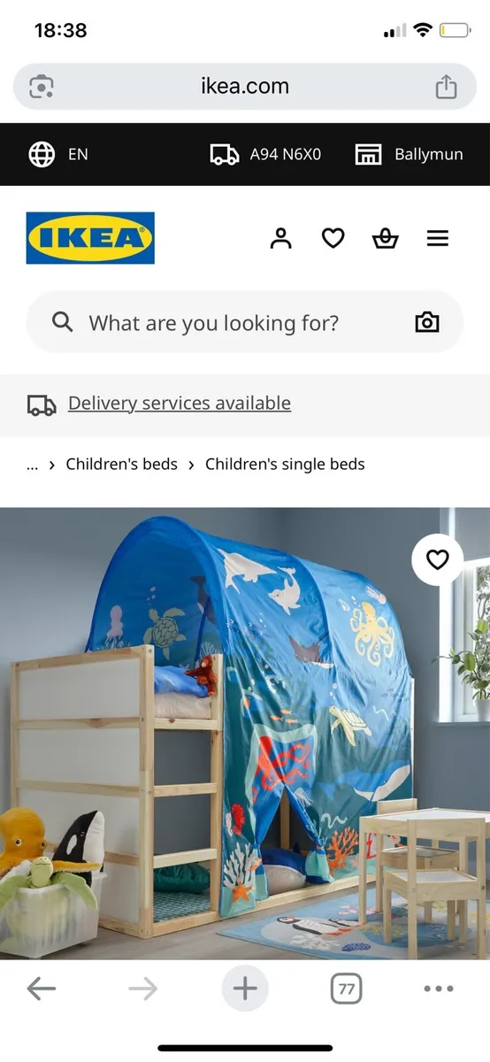 Single bed/ single Bunk bed Kura IKEA - Image 4