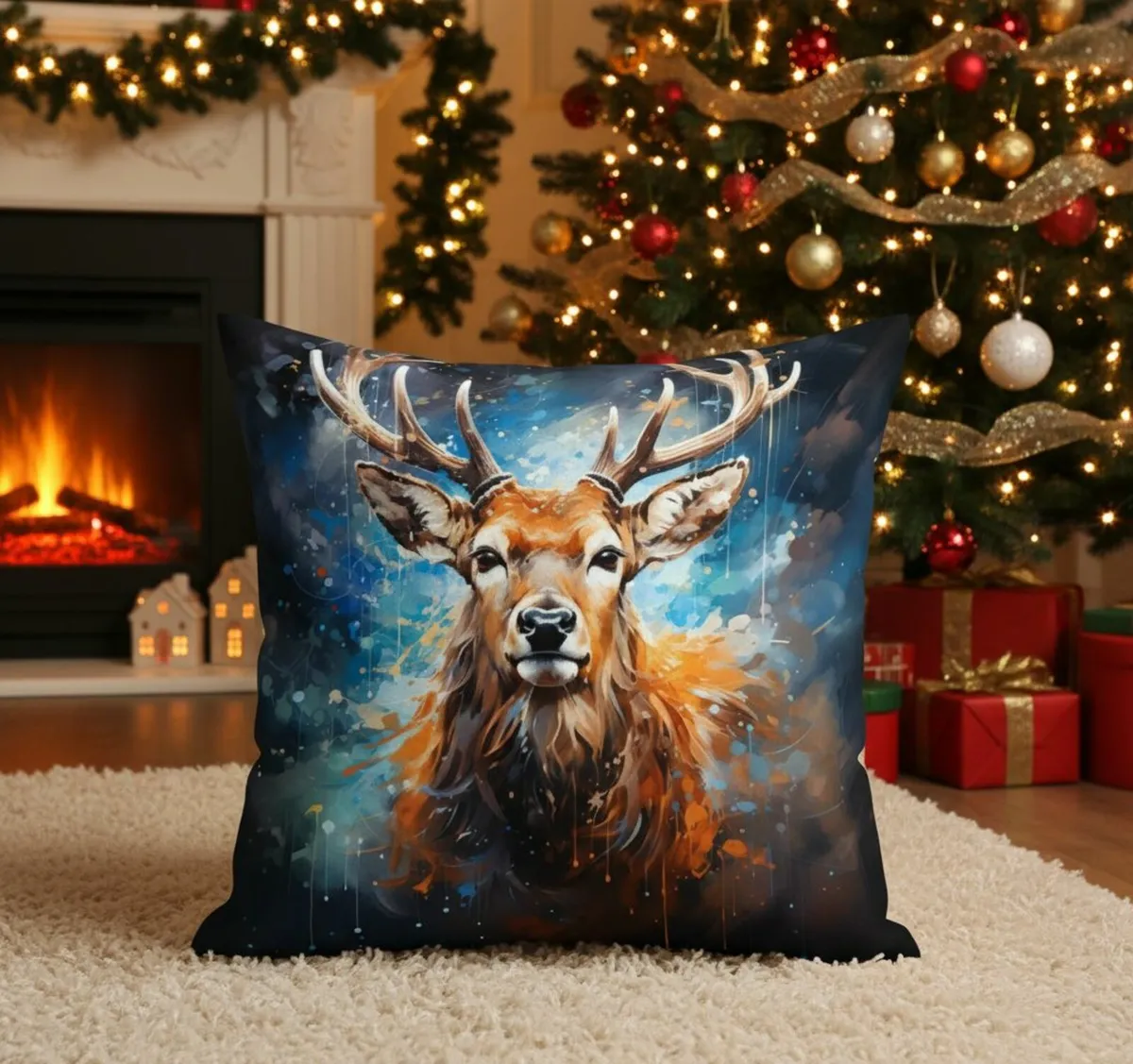 Velvet Christmas chushion handmade - Image 4