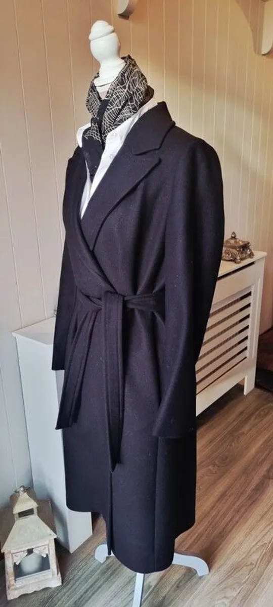 Long black wool Massimo Dutti Coat - Image 2