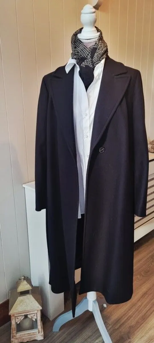Long black wool Massimo Dutti Coat - Image 3