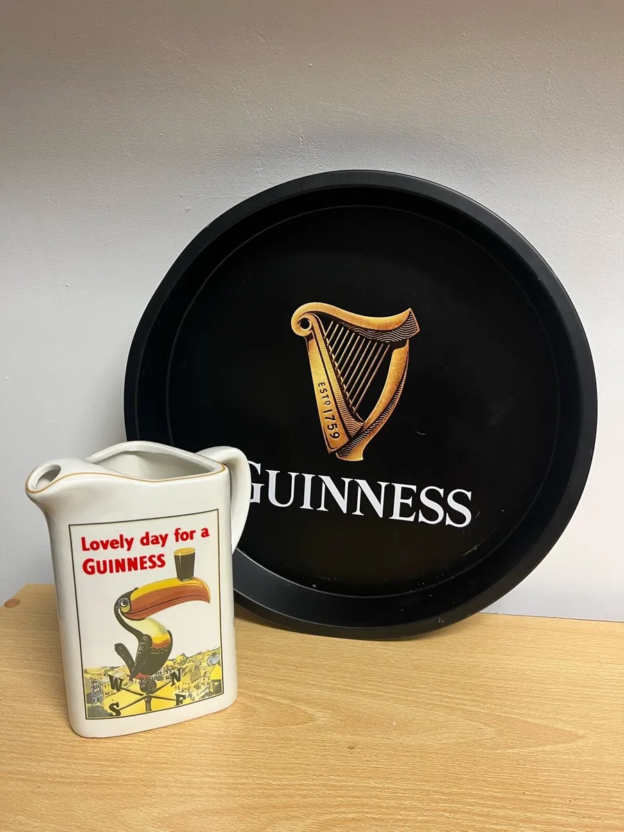 Guinness water jug and bar tray