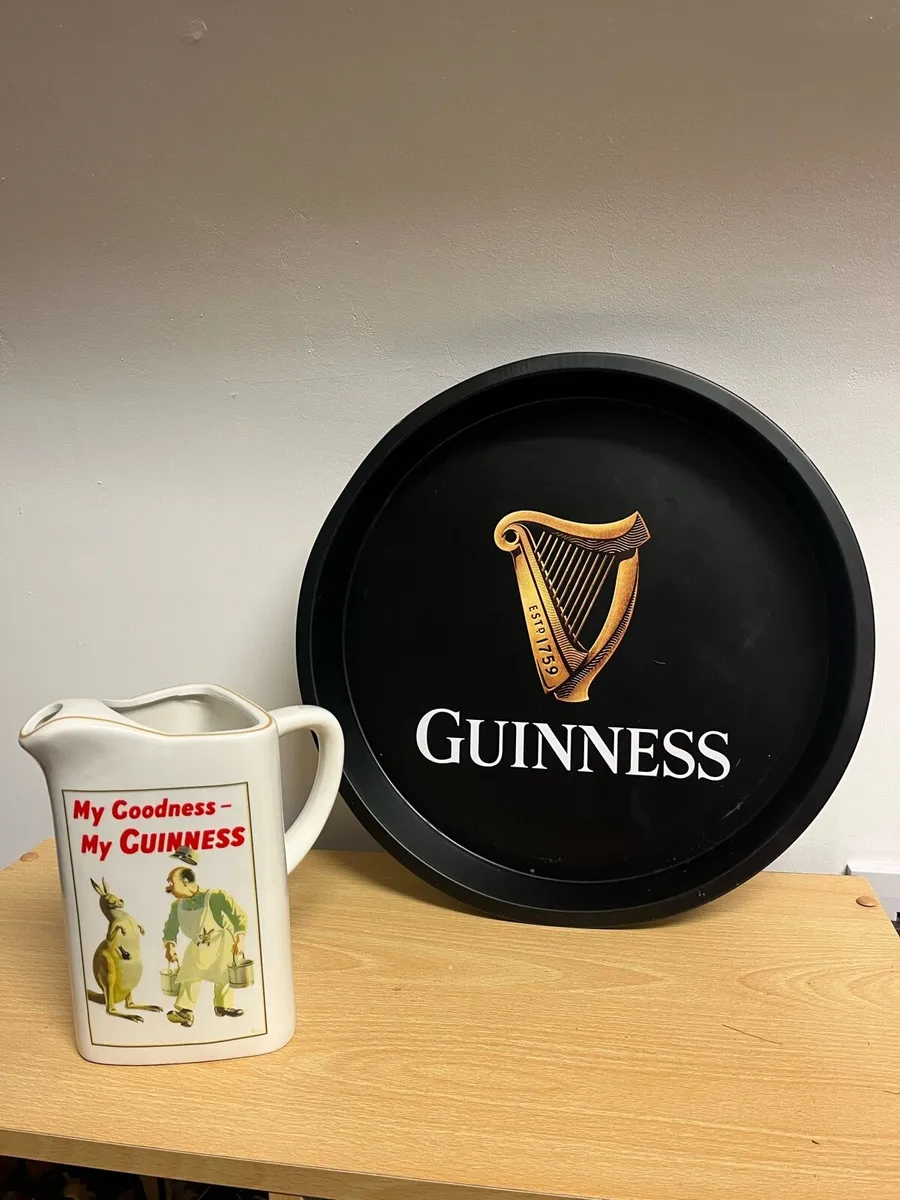 Guinness water jug and bar tray