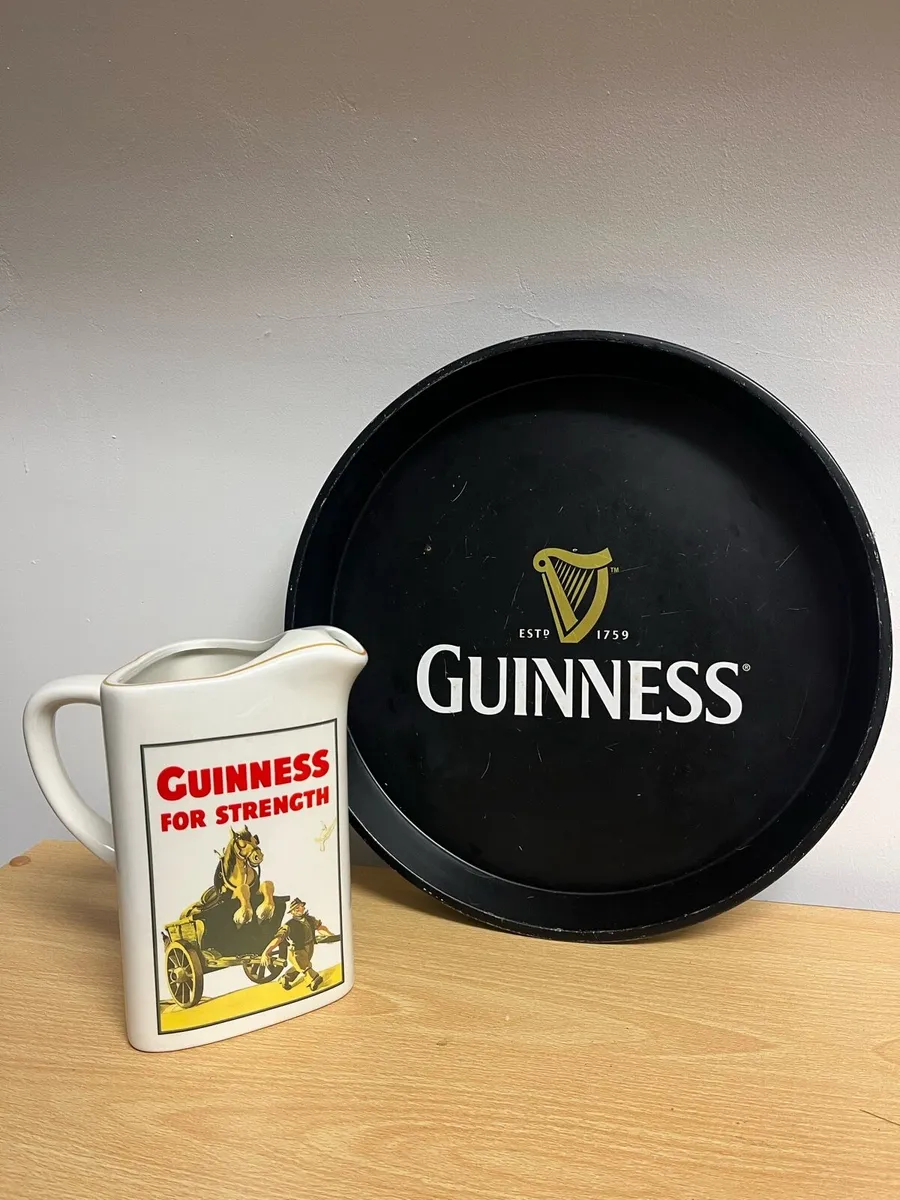 Guinness water jug and bar tray