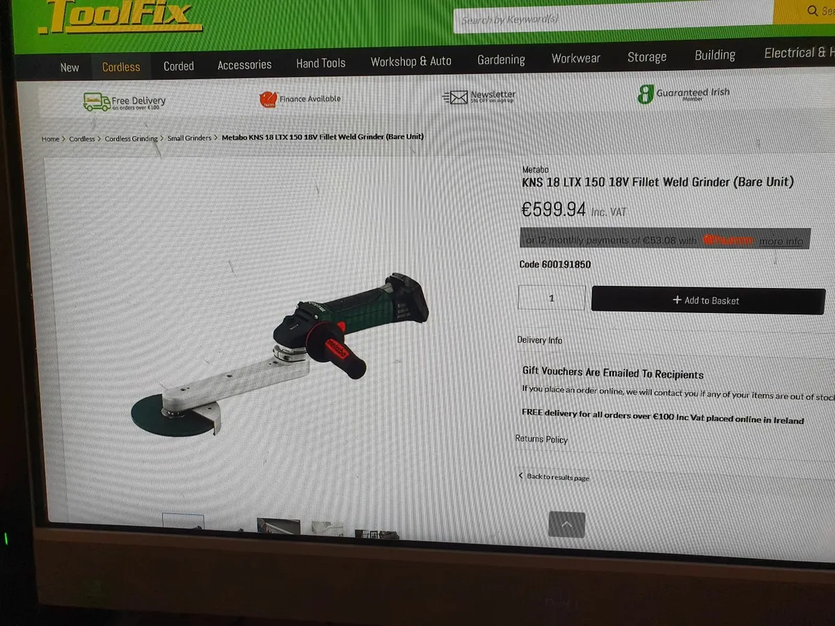 Metabo Cordless 18V Fillet Weld Grinder Kit - Image 2