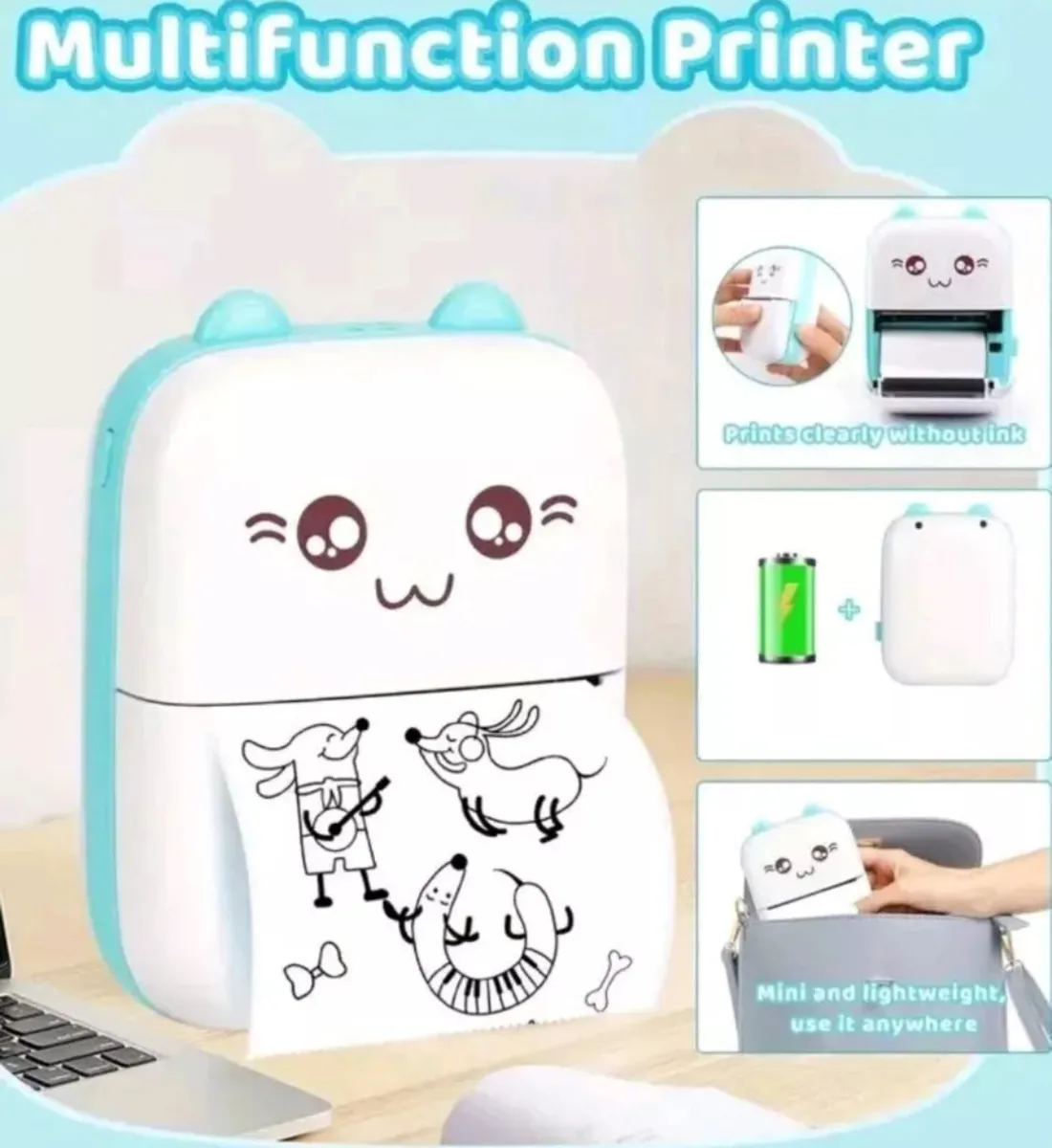 NEW Mini Bluetooth Thermal Printer + 5 Rolls - Image 3