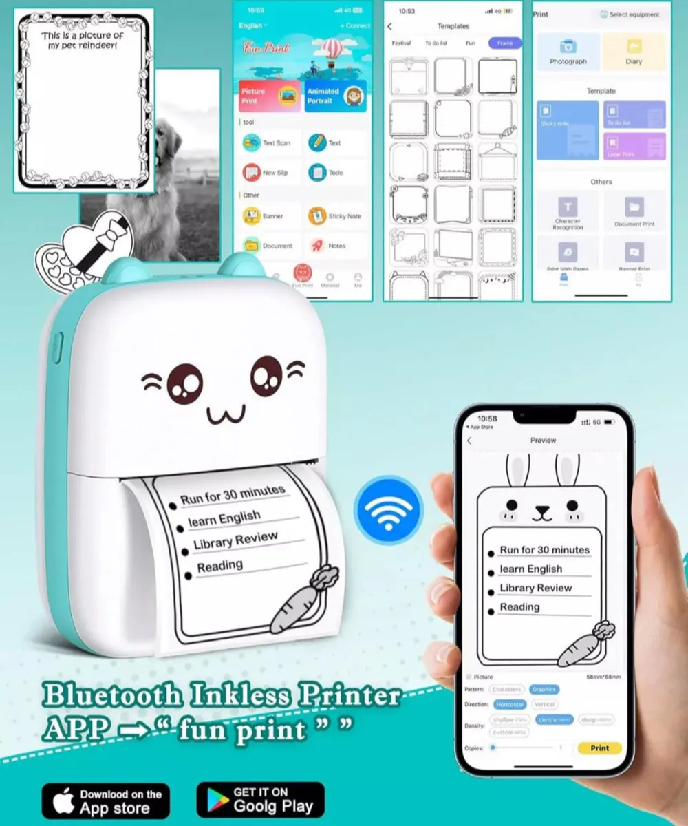 NEW Mini Bluetooth Thermal Printer + 5 Rolls - Image 4