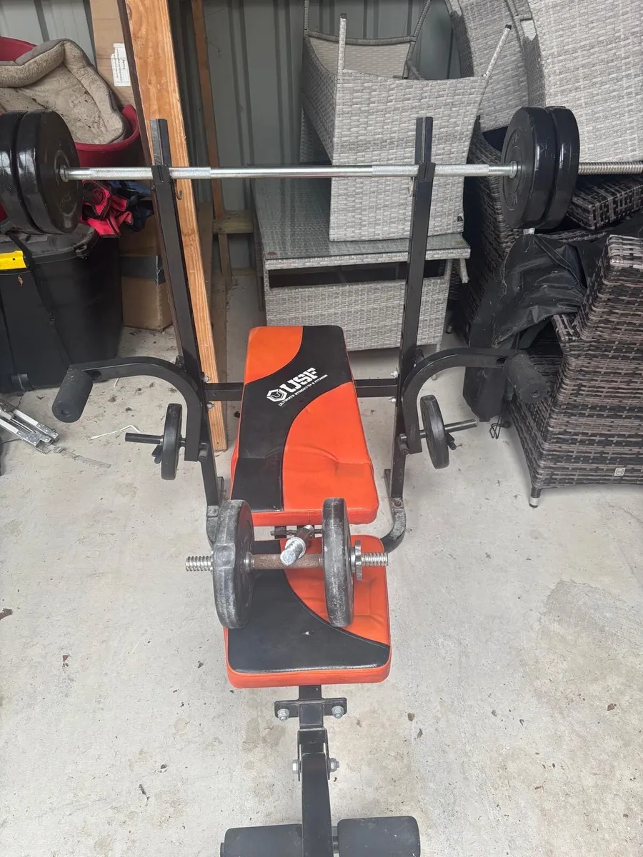 Adjustable weight bench and weights - Image 2
