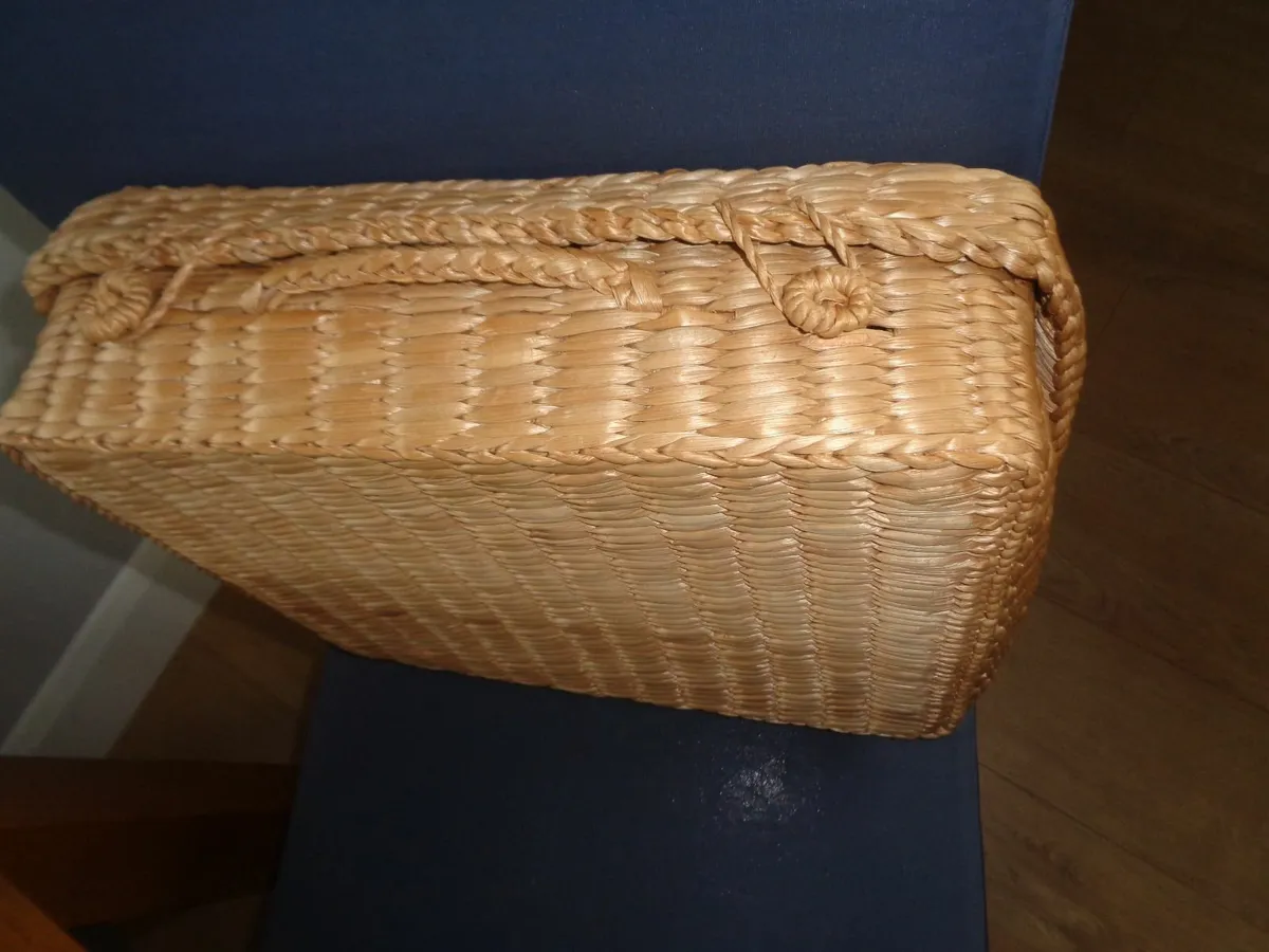 Vintage Wicker Suitcase for Sale - Image 3