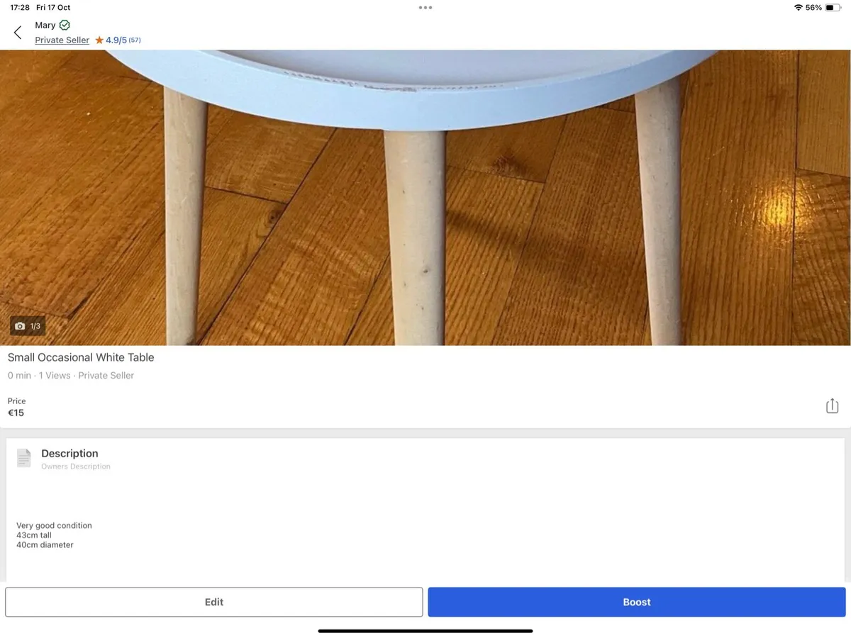 Small Occasional White Table - Image 4