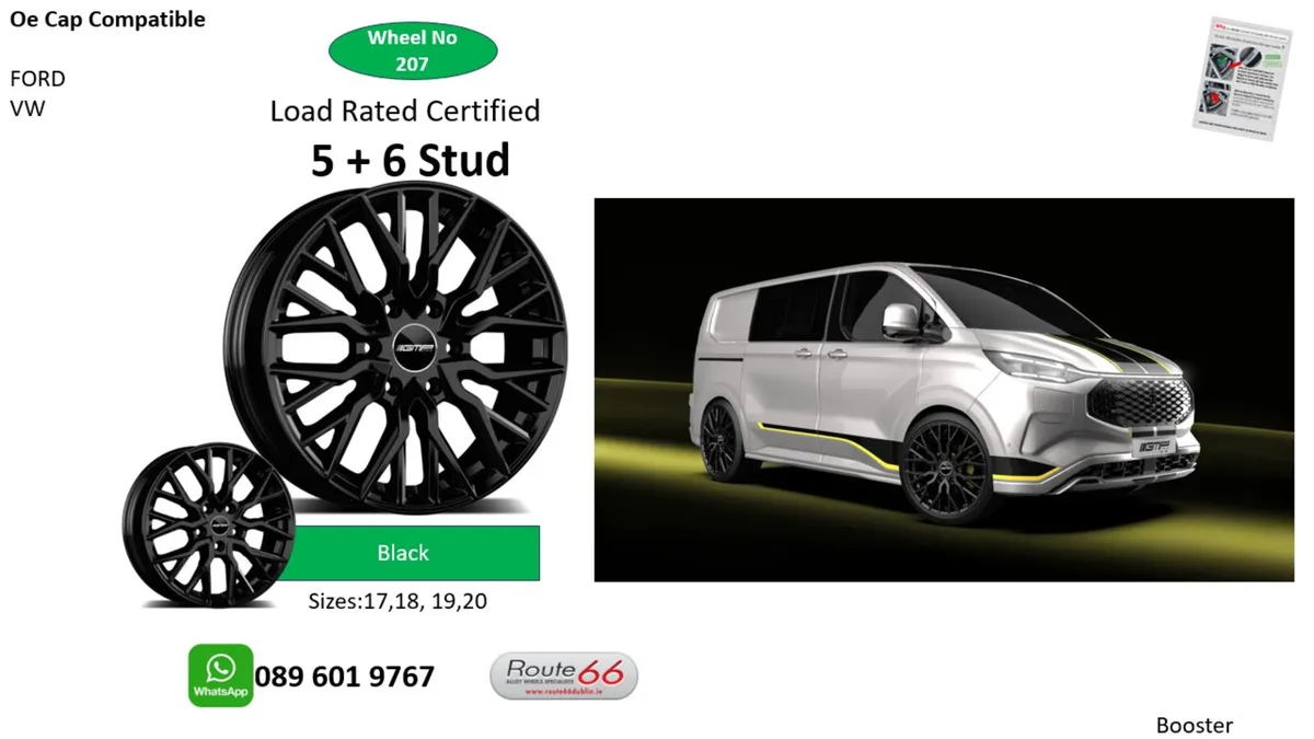 FORD TRANSIT & VOLKSWAGEN TRANSPORTER ALLOY WHEELS - Image 1