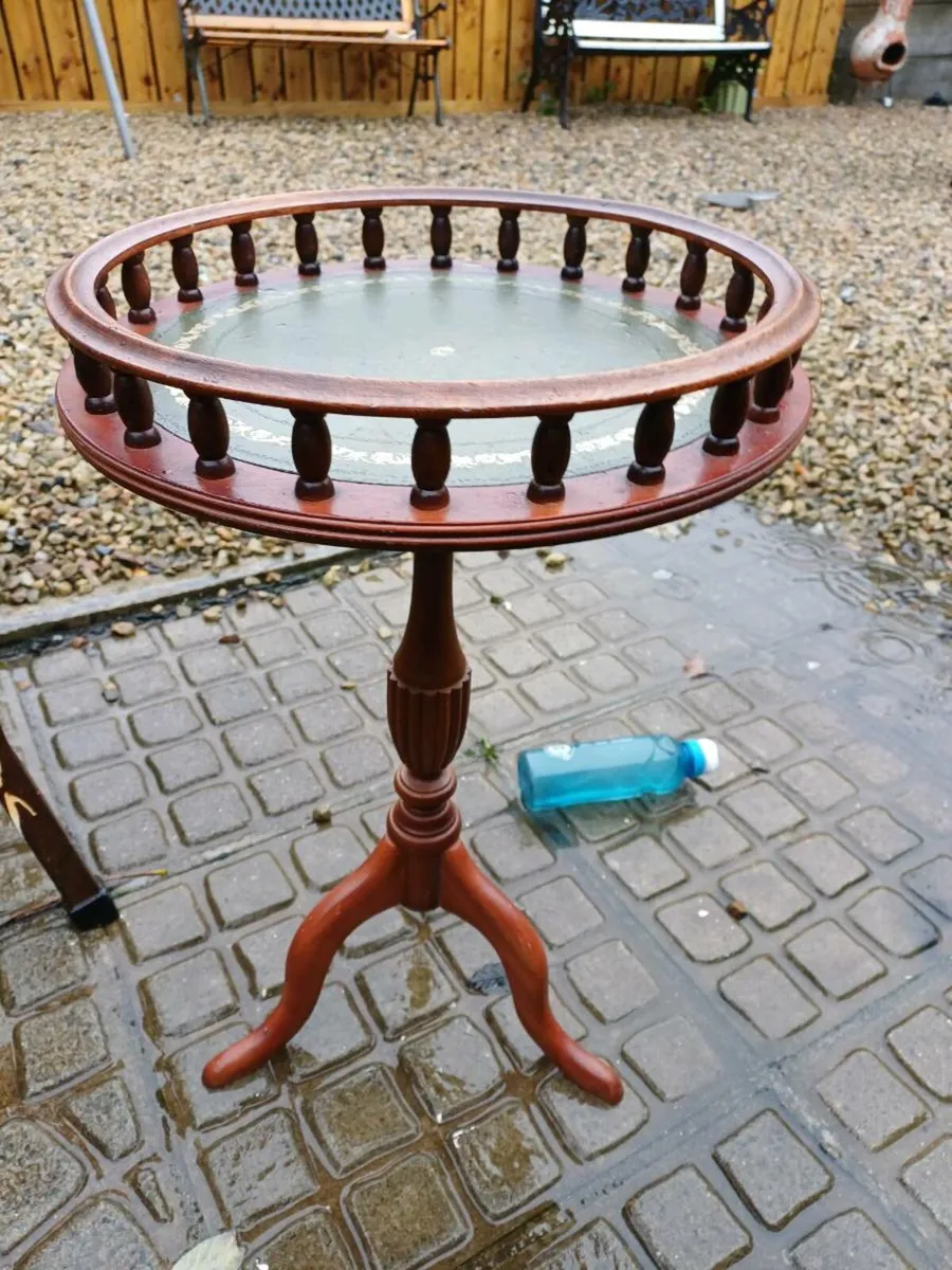 Vintage Hardwood Side Table - Image 1